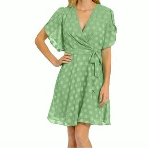London Times Green Polka Dot Mini Dress